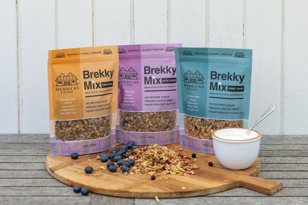 Shop Low Sugar Granola: Brekky Mix Original, With Fruit & Choc Chip - Merricks Kitchen