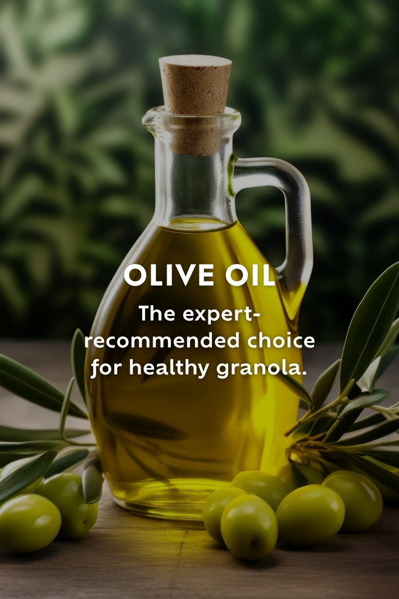 Healthiest granola uses olive oil instead of seed oils as recommended by dietitians and heart health experts